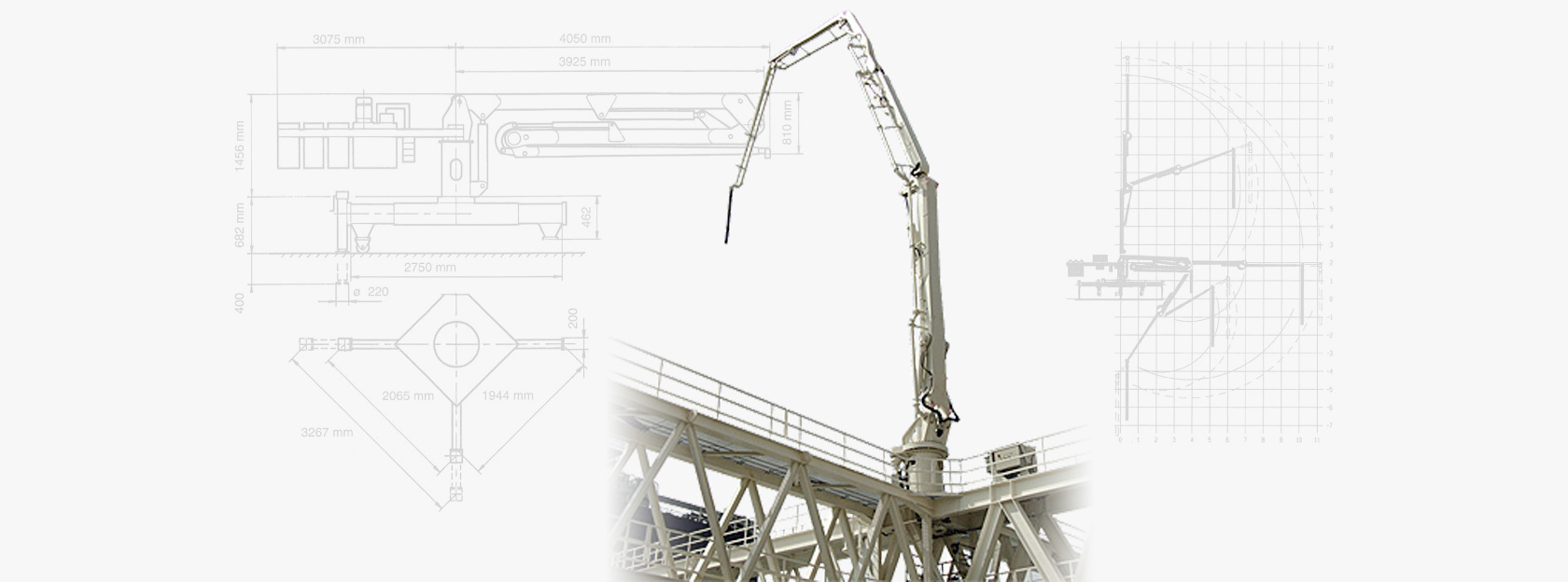 In SEBHSA, we have been manufacturing customised stationary and rotary booms for concrete distribution in the construction of ports and skyscrapers.